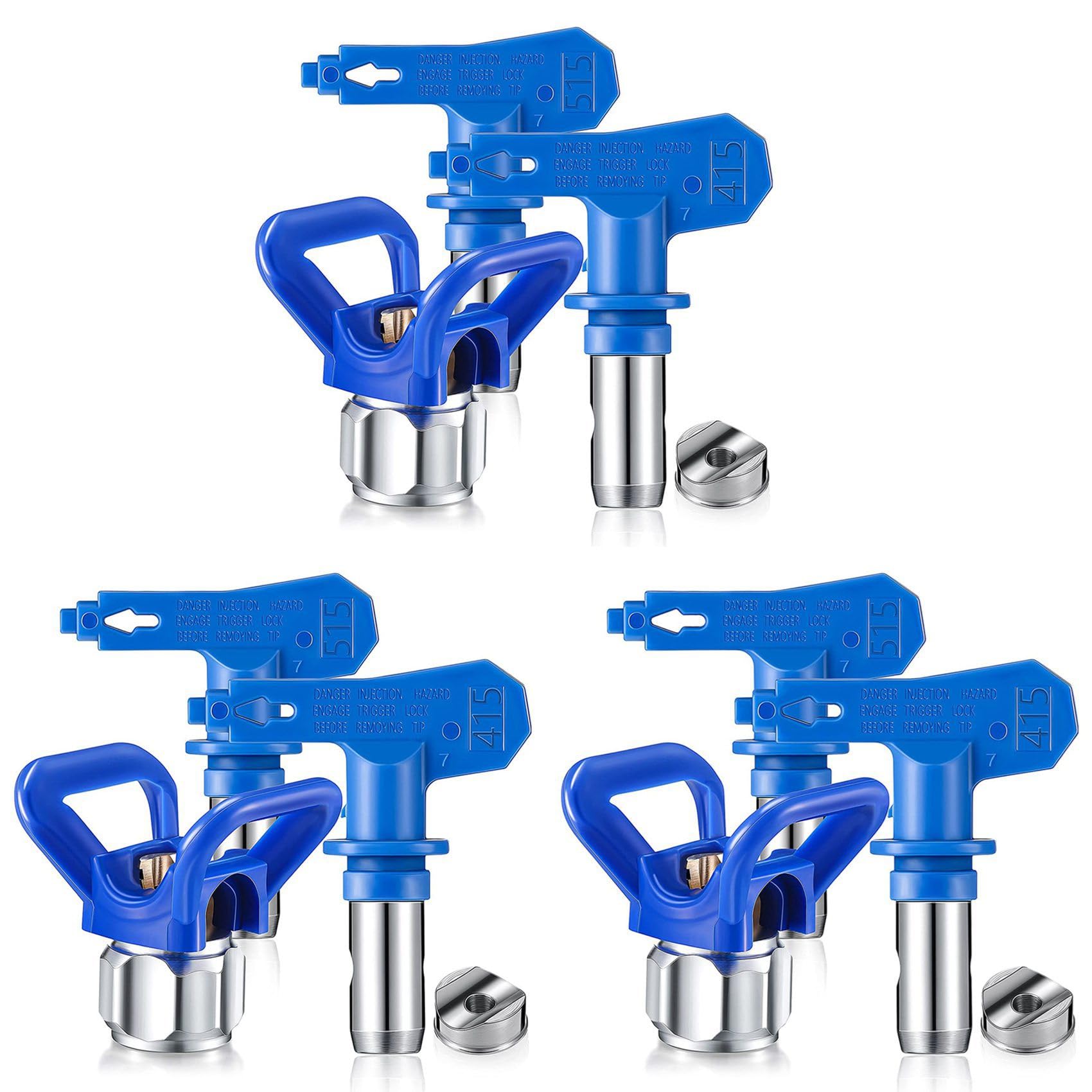 Hfgdnchva 9Pc 415/515 Tips Airless Paint Sprayer Tip Guard Nozzle Seat Replacement For Airless Paint Tip Nozzle