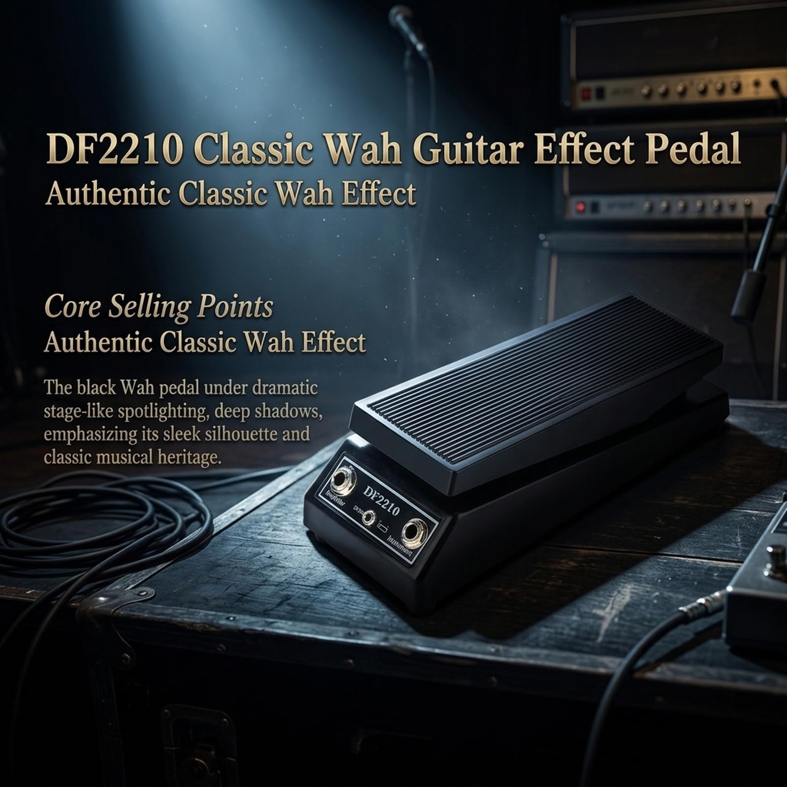 Classic Wah Wah Guitar Pedal, DF2210 Wah Effect Pedal per chitarristi