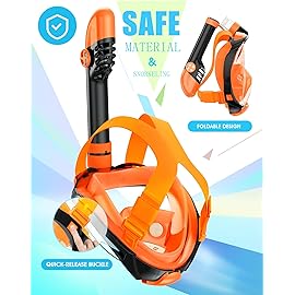 Greatever G2 Full Face Snorkel Mask with Latest Dry Top System,Foldable 180 Degree Panoramic View Snorkeling Mask with Camera Mount,Safe Breathing,Anti-Leak&Anti-Fog