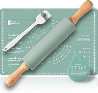 38cm nudelholz silikon & 60X40cm silikonmatte Kombi-Set