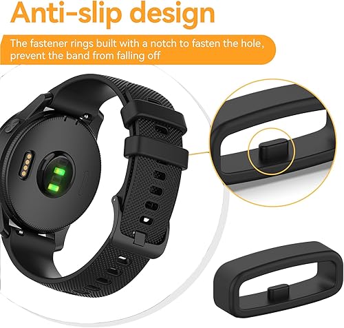 Miniatura 10 de Soporte de correa de reloj para Garmin VenuVenu SqVenu Sq 2Venu 2 Plus, conector de silicona suave, anillos de cierre de seguridad, bucle de reloj,