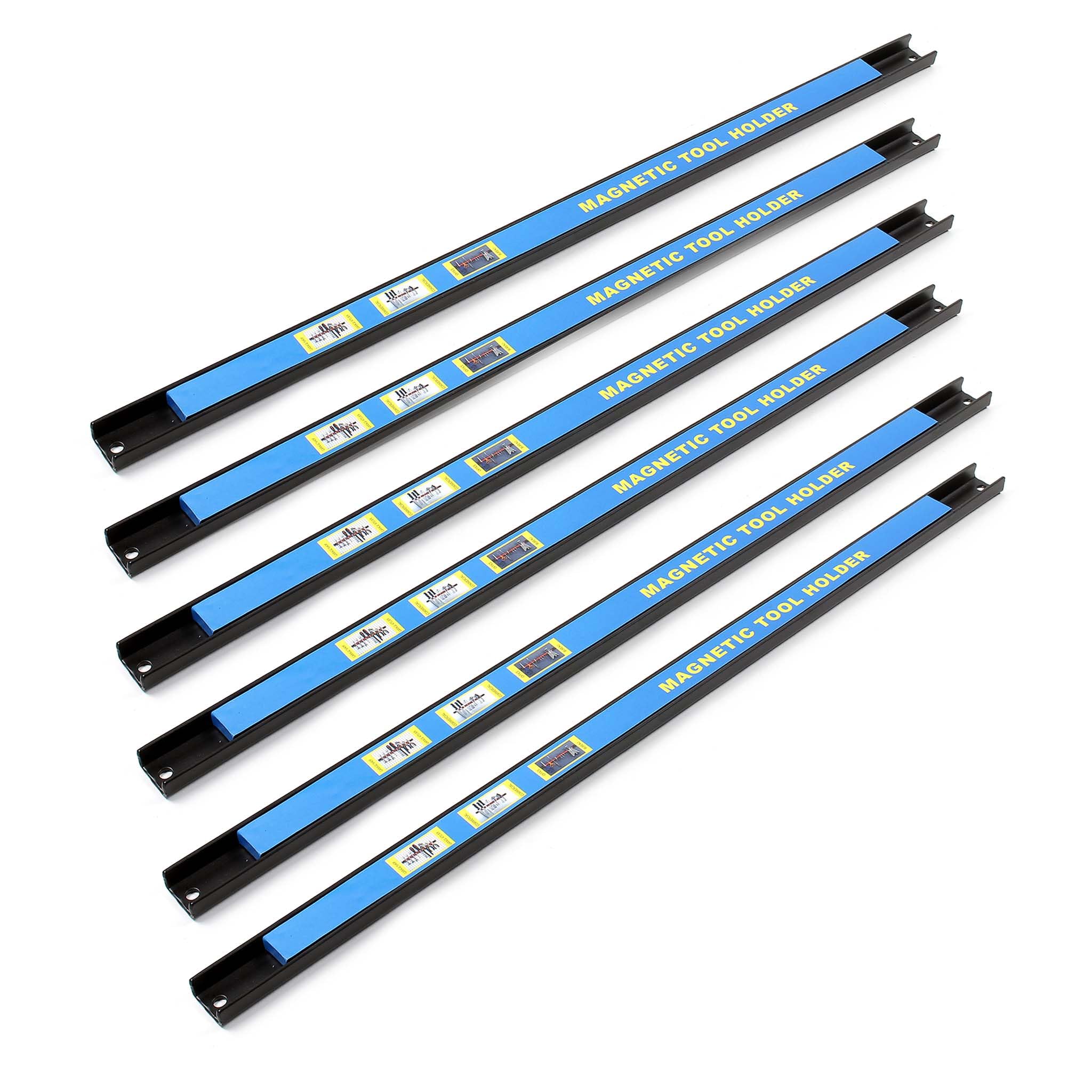 Wiltec 6x Listwa magnetyczna na narzędzia 61 cm, uchwyt magnetyczny warsztatowy z solidnej stali, organizer ścienny do warsztatu, garażu i serwisu