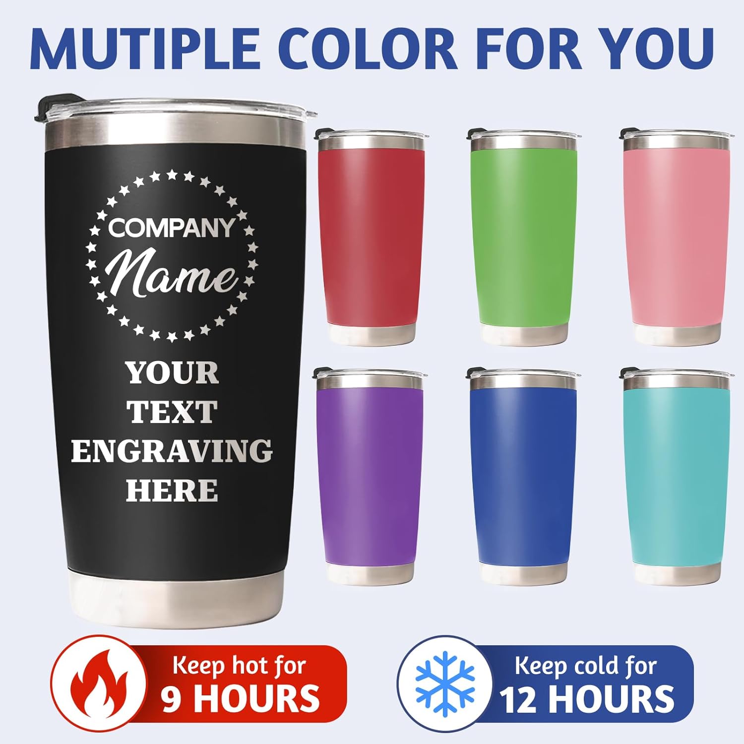 Personalized Tumblers with Names - Made in USA, Personalized Birthday Gifts for Women Men, 20 Oz Custom Stainless Steel Coffee Tumbler for Office Gifts, Customized Travel Cup Mug Wholesale - Image 5