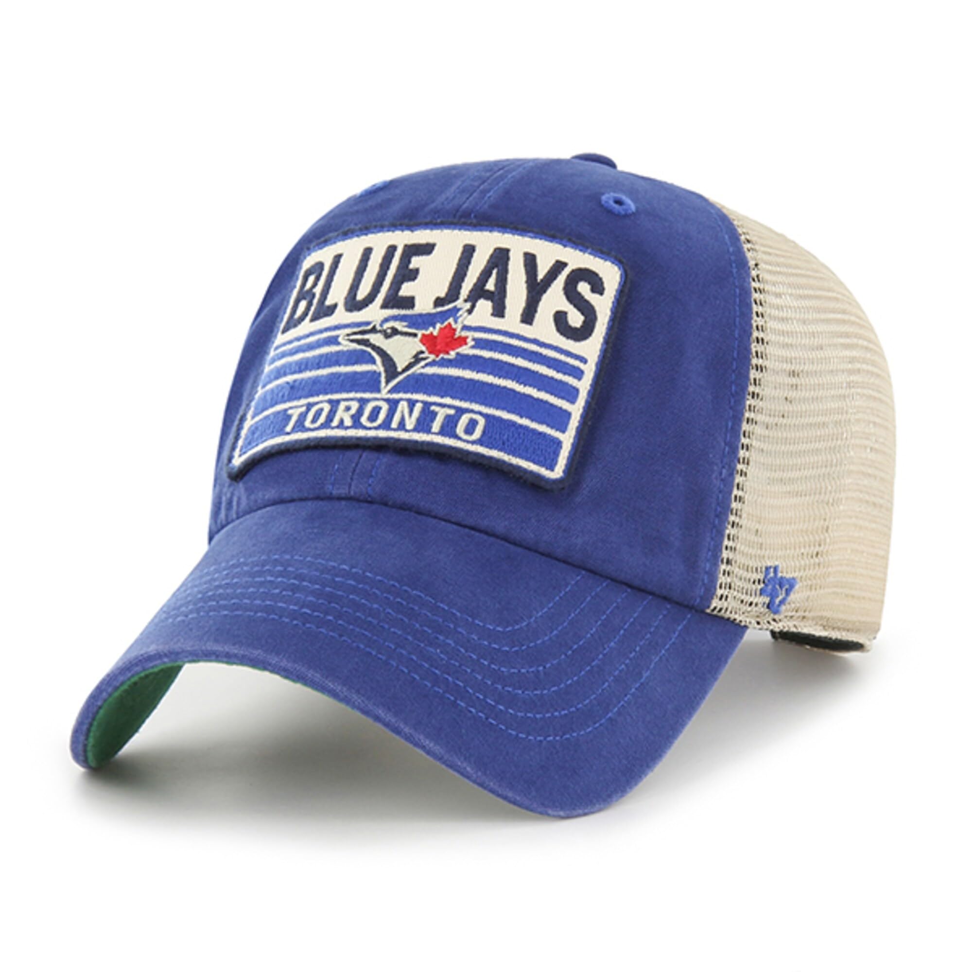 47 MLB Four Stroke Mesh Trucker Clean Up Adjustable Hat, Adult One Size Fits All, Toronto Blue Jays, One Size
