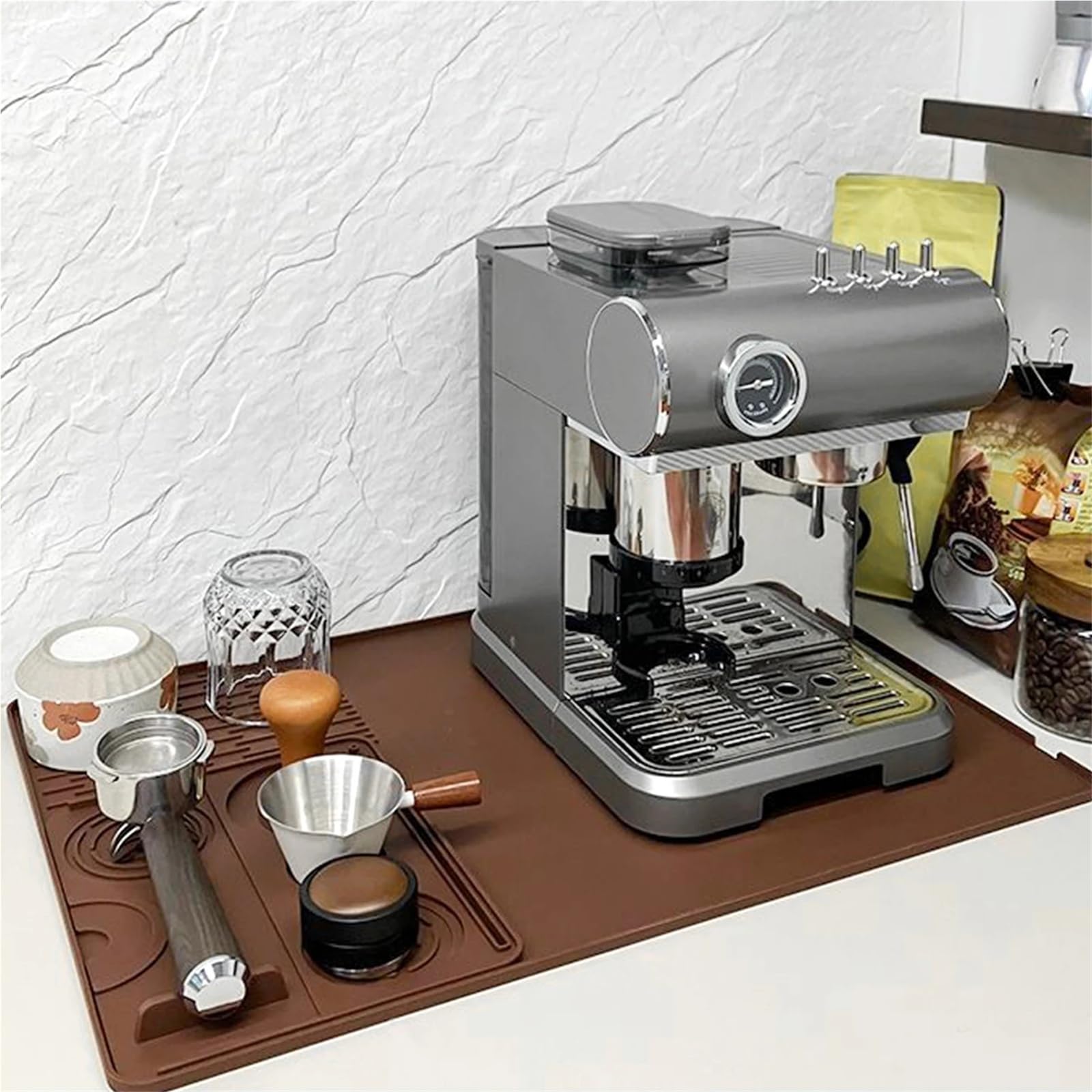 Compatible con el juego de alfombrillas de café de silicona OANKR 2PCS