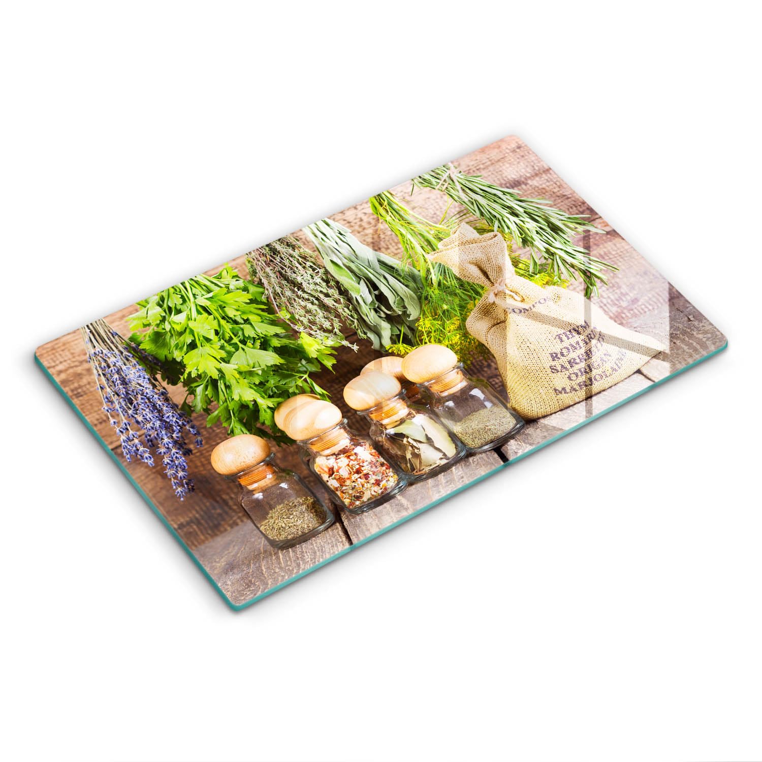Plaque induction protection contre rayures Wallfluent 52x30cm couvre-plaque verre épices bois