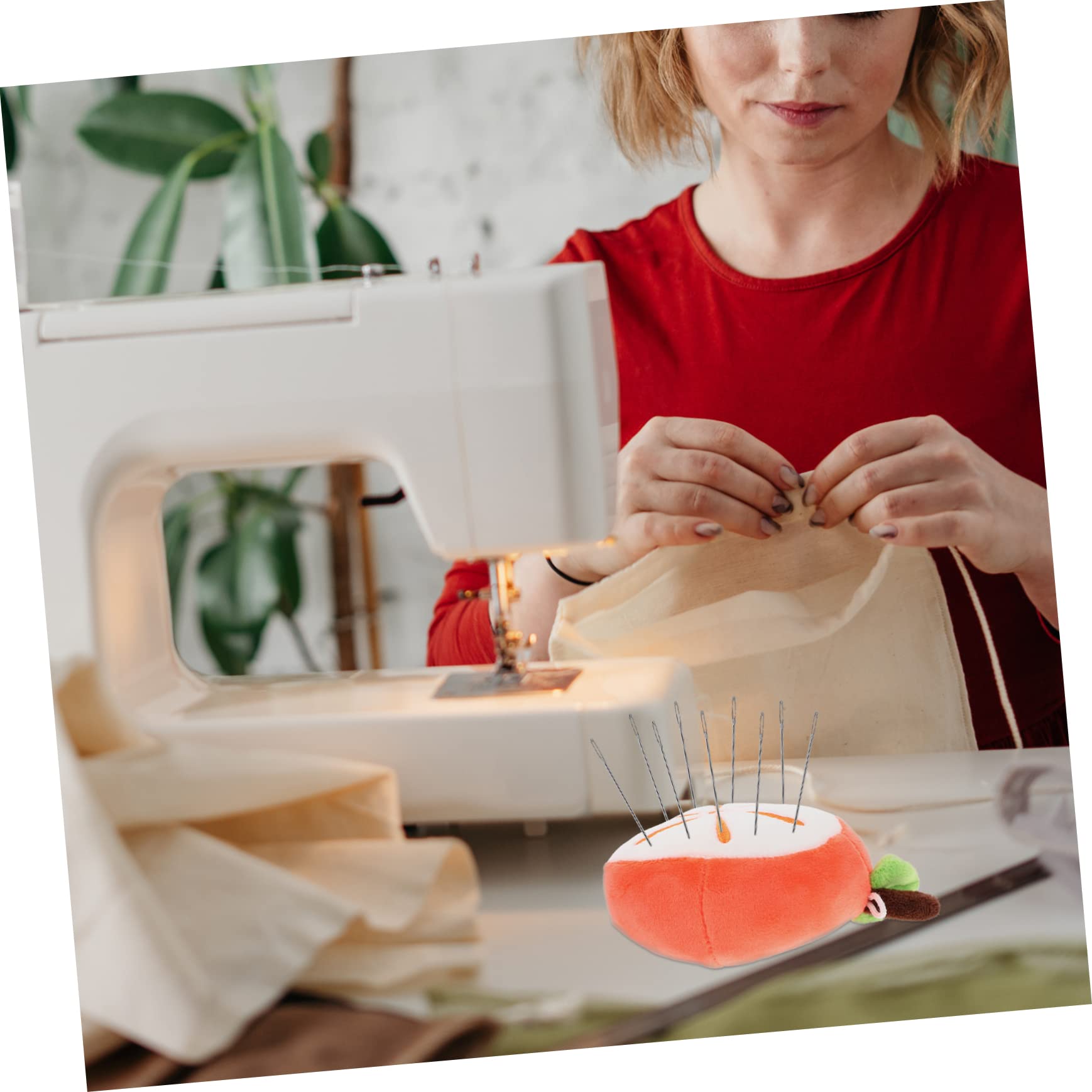 DOITOOL Sewing Needle Cushions Knitting Needle Stoppers Sewing Pin Holder Sewing Needles Lei Needle Sewing Accessories Cute Pin Cushion Fruit Shaped Needle Cushions Orange Cotton