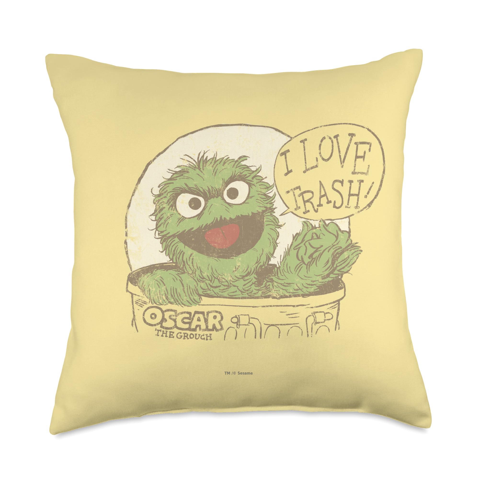 Coussin Oscar The Grouch pour canapé et coin lecture de chambre d'enfant