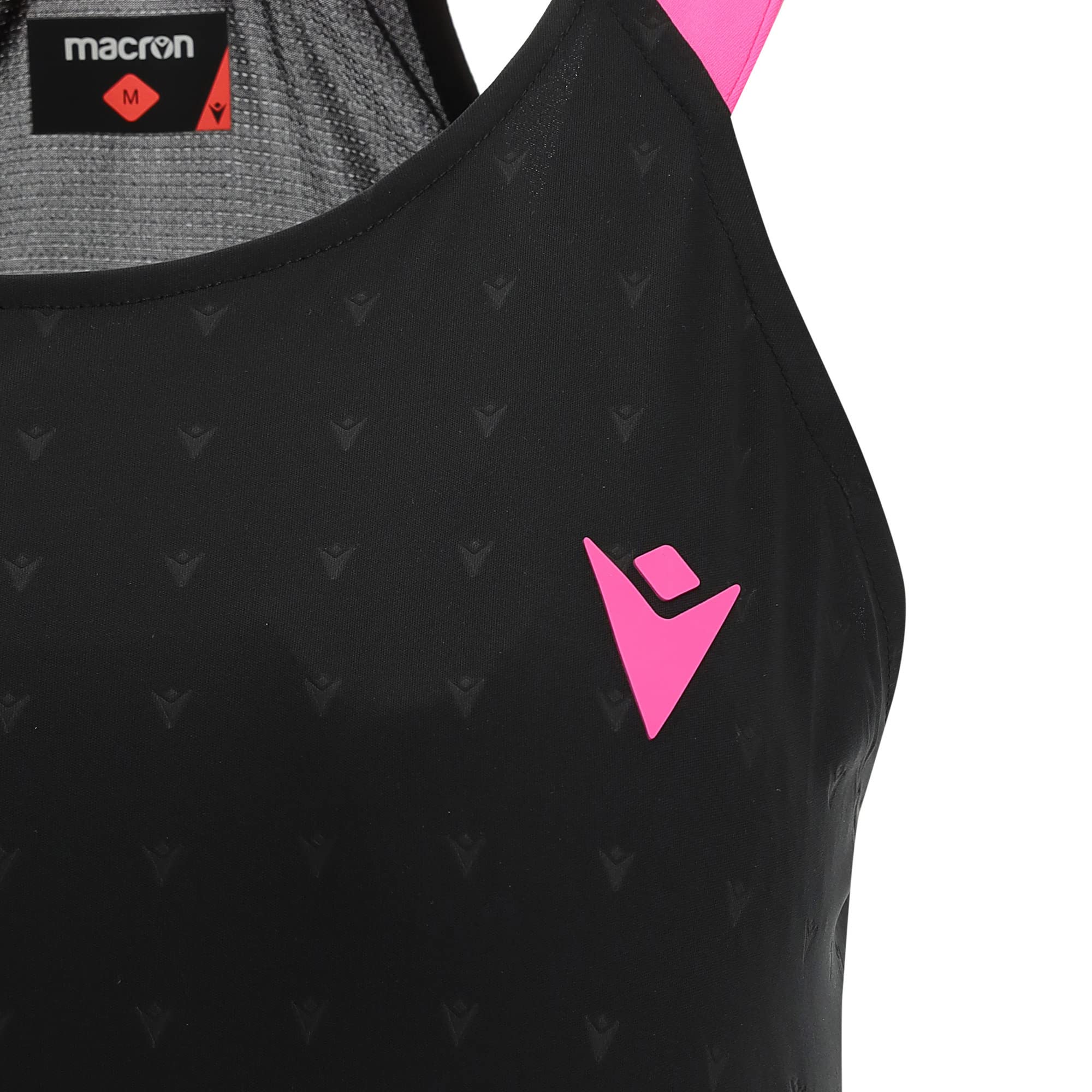 Macron Padel Prime CB Iciar Tank Woman Black/Neon Pink Printed Canotta da Gioco Donna