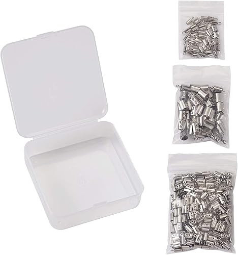 Miniatura 10 de Mega Pet 60 piezas de acero inoxidable plegables sobre los extremos del cable de engarzado dorado plegable de cuero puntas de cierre de cierre de