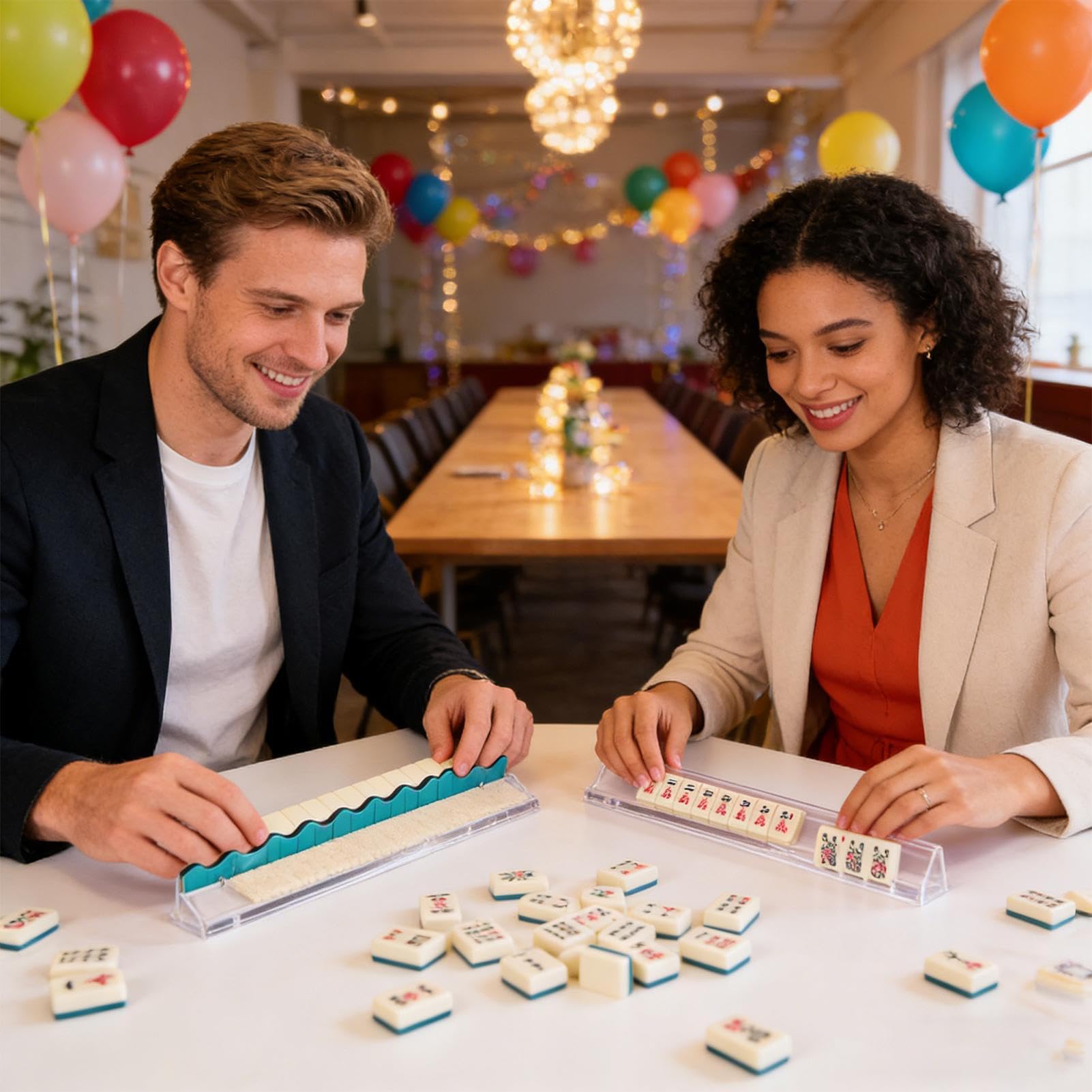 Rastrelliere Per Il Del Mahjong Con Spingitori Portatessere Trasparente Per | Rastrelliere E Spingitori Per Tessere Mahjong Per Eventi Club, Feste, Vacanze E Serate Di Giochi