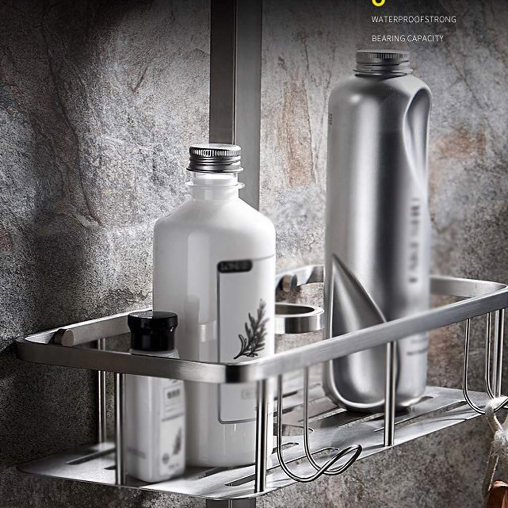 Estante de baño Almacenamiento de baño, Estante de baño Organizador Almacenamiento Estante de cocina con adhesivo Transparente sin rastro sin perforación Acero inoxidable