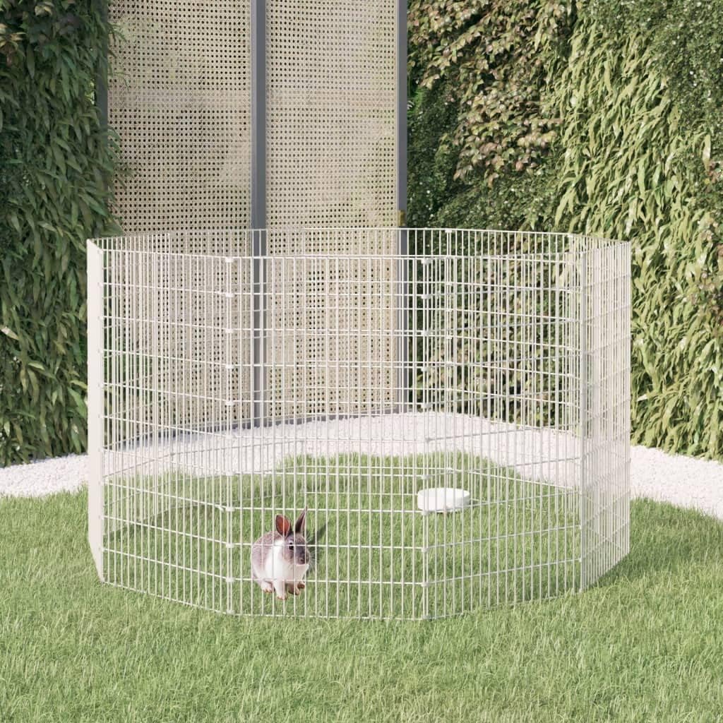 10-Panel 21.3"x39.4" Free Range Animal Enclosure Galvanized Iron, Rabbit Run Pet Playpen,Puppy Pen Pet Fence, Small Animals Cage, Rabbits Kennel Crate Fence,-548