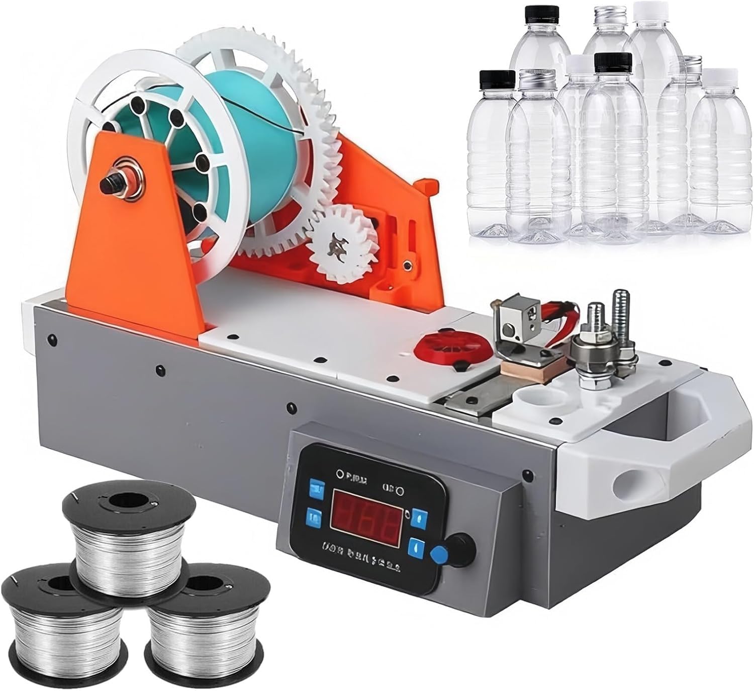 FHRKA 3D Printer Filament Maker, Desktop PET Extruder Machine, Digital Temperature Control, Recycled Plastic Bottle Recycler