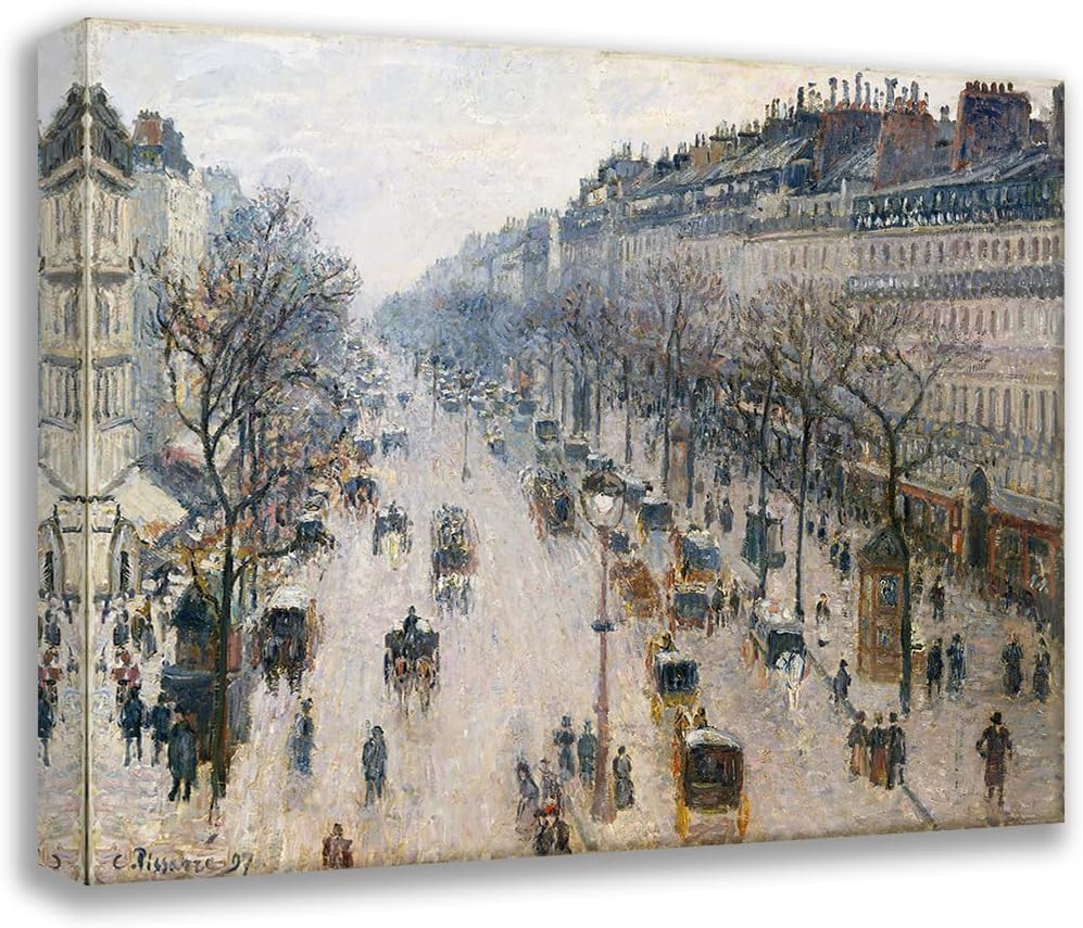 ArtDirect The Boulevard Montmartre on a Winter Morning (1897) 20x16 UnFramed Museum Art Print Poster Ready for Framing by Camille Pissarro (French, 1830-1903)