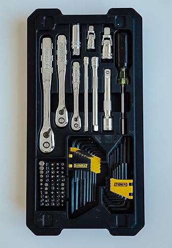 Miniatura 5 de DEWALT Juego de herramientas mecánicas, 226 piezas, 14", 38" y 12" de unidad, con trinquetes, enchufes, llaves hexagonales y más (DWMT45226)