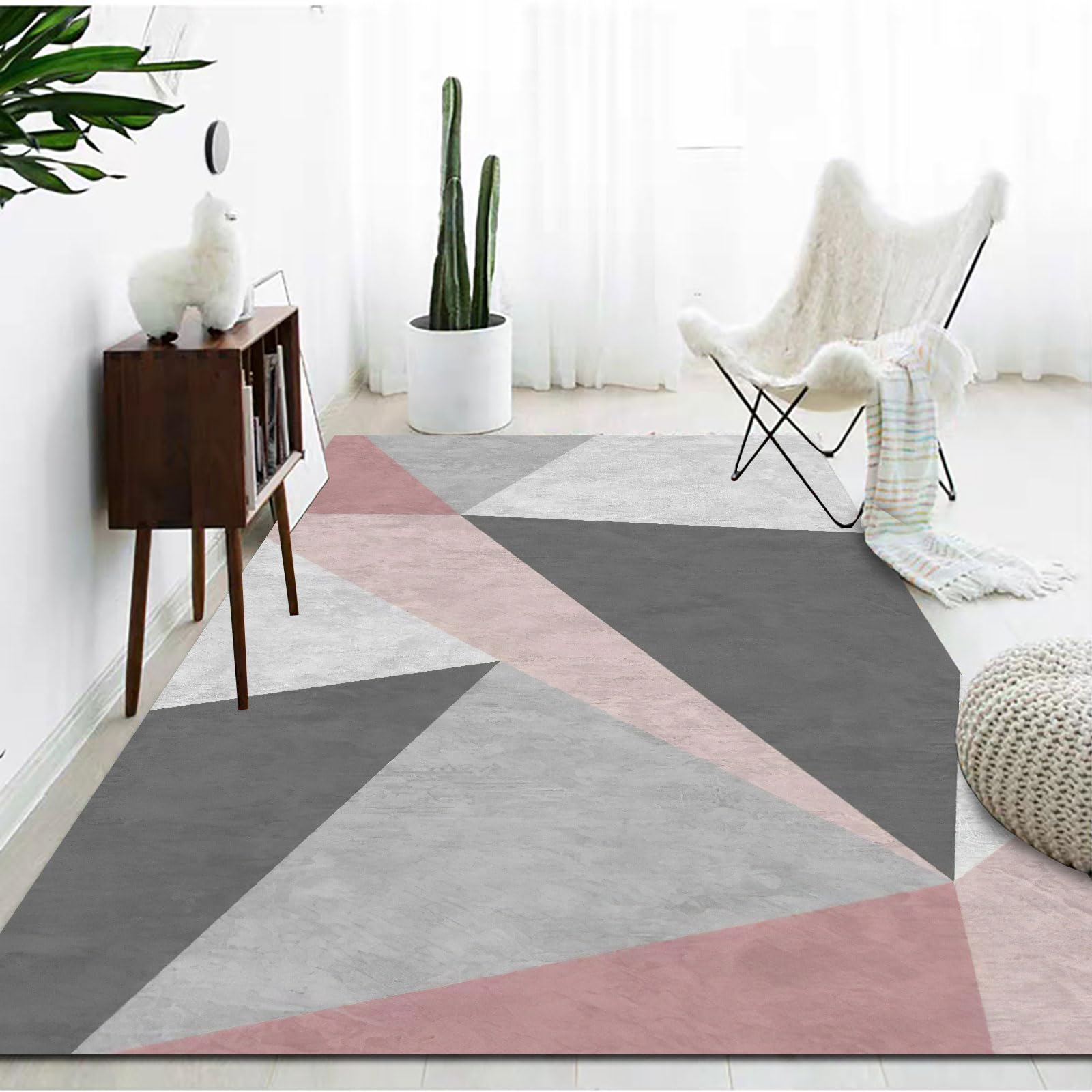 Tapis de salon 180x280 cm géométrique gris pour une salle à manger