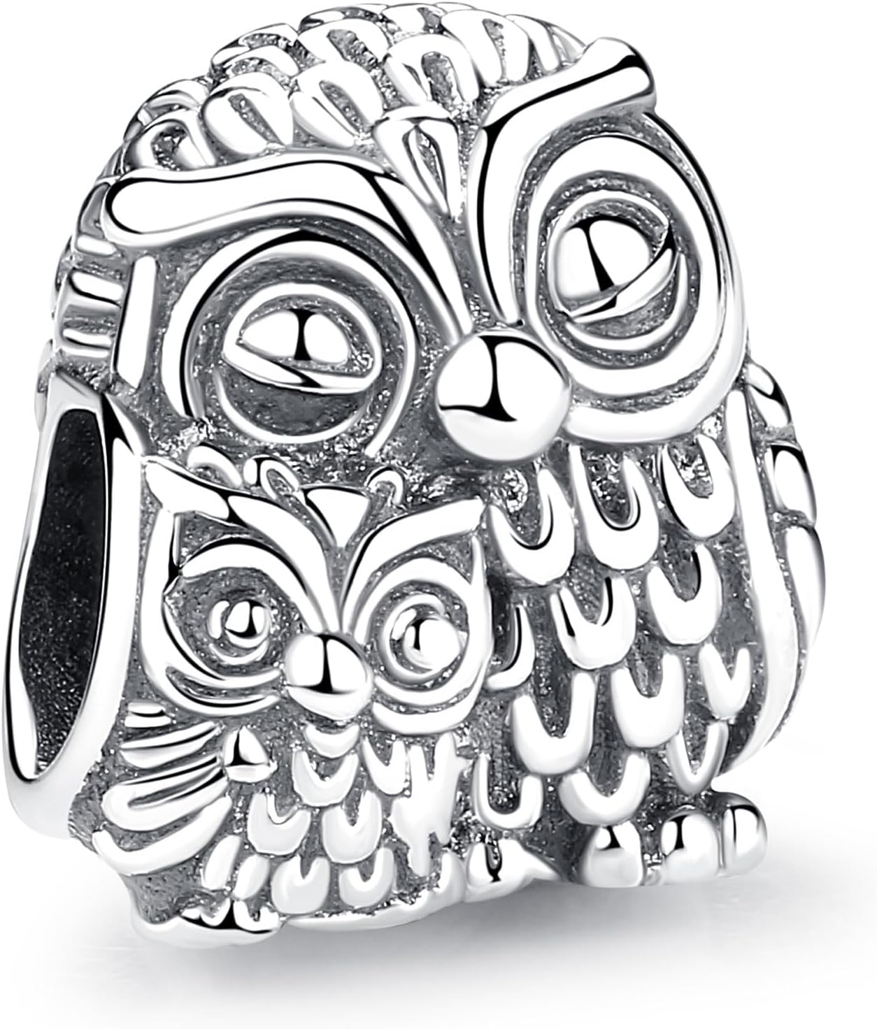 Nbsameng S925 Sterling Silver Charms Compatible for Pandora Bracelets and Necklaces, DIY Holiday Gifts for Women Adult, Owls