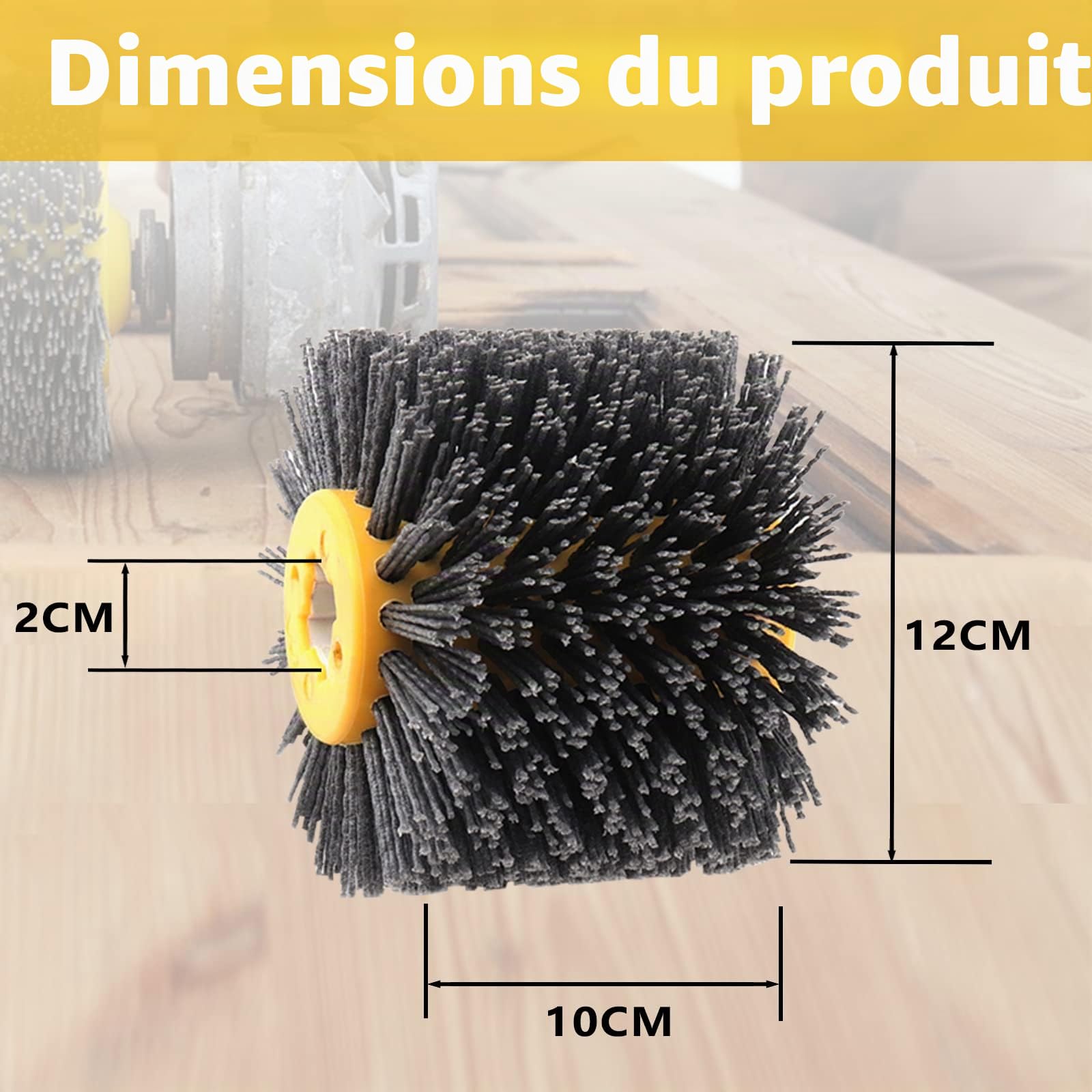 Brosse Nylon Abrasifs 320 Grain, 120x100mm Brosse de Meulage pour Nettoyer/Dérouiller/Dégriser/ébavurer Compatible avec Rénovateur Exterieur - Gris