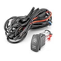 Vista 13 de Mofun - Kit de arnés de cableado de luz LED de 2 conductores con interruptor basculante azul para luces traseras, relé de encendido/apagado