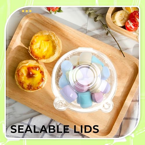 Miniatura 4 de 100 vasos individuales de plástico para cupcakes con tapa, soportes de plástico transparente para magdalenas, cajas para fiestas, bodas, Navidad,