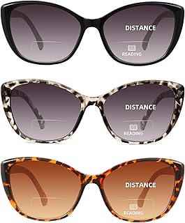 JOLISU 3 Pack Bifocal Reading Sunglasses for Women, 2 IN 1 Sun Readers Glasses Spring Hinge with UV400 Protection