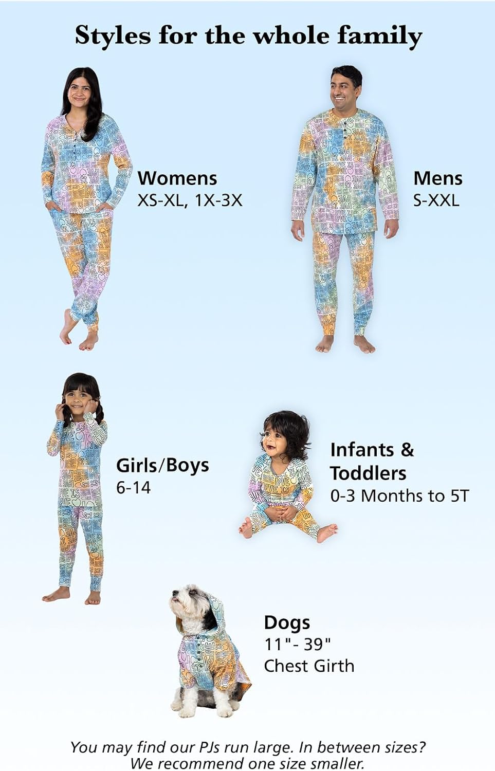 PajamaGram Family Pajamas Matching Sets - Tie Dye Pride PJ Set, Pets, Large - Image 3