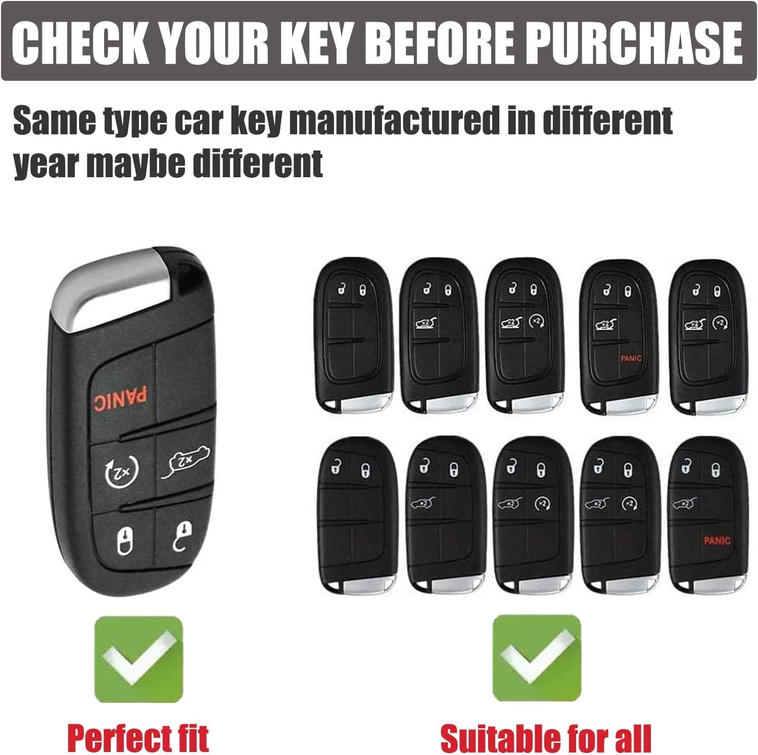 Key Fob Jeep Cover Gematay Compatible for com: Keychain | Ubuy