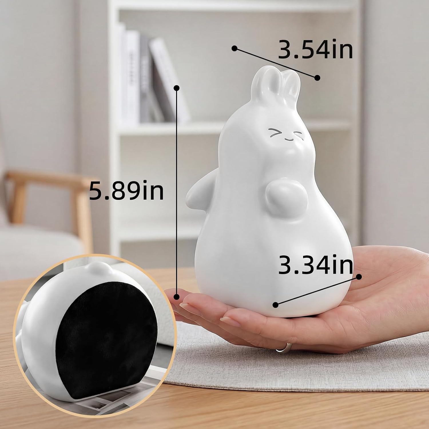 Cute Rabbit Decorative Bookends White, Ceramic Unique Book Holders for Shelves, Heavy Duty Book Ends Stopper for Home Office Desk Bookshelf Decoration
