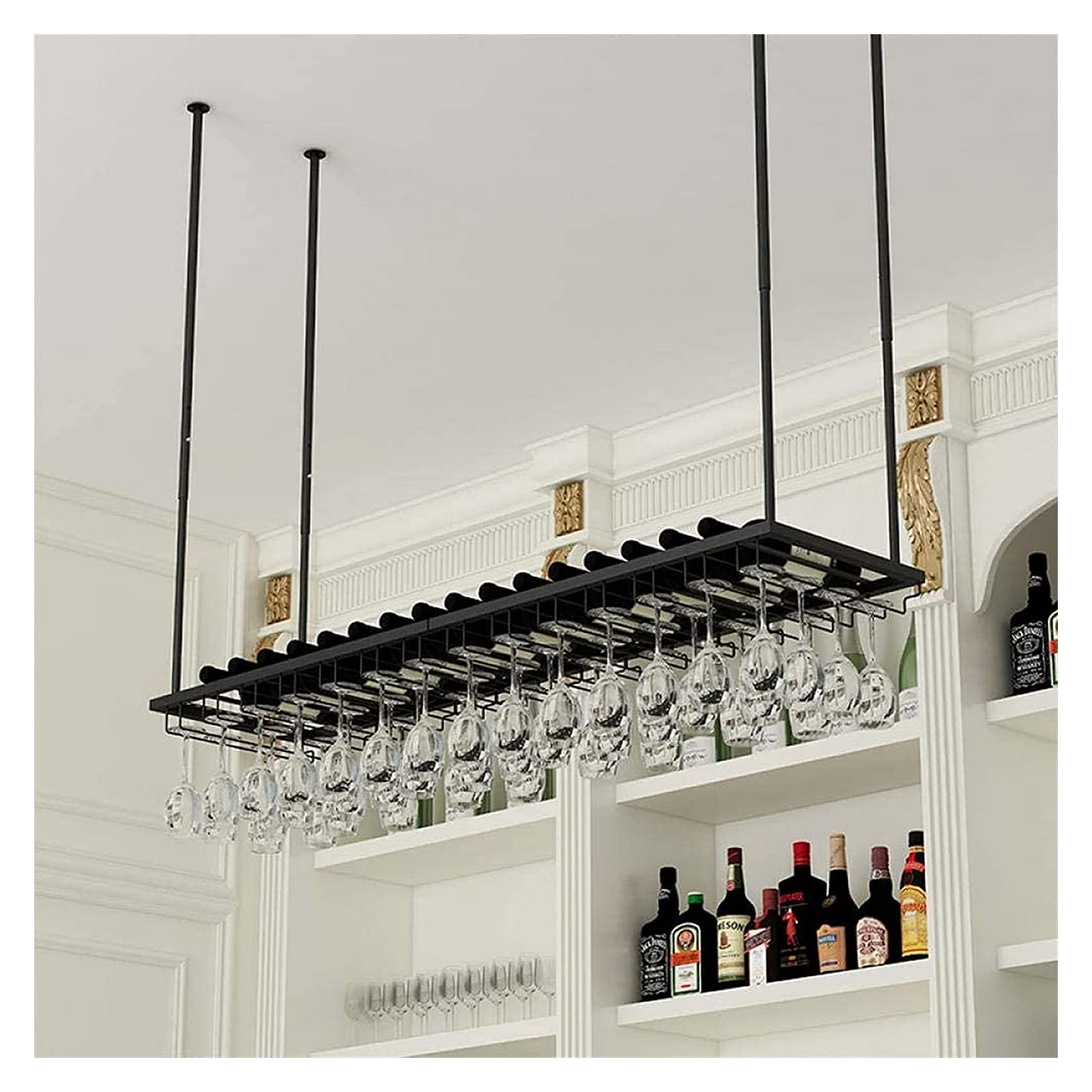 Casier à vin suspendu en métal MObyat, support de verres au design haut de gamme