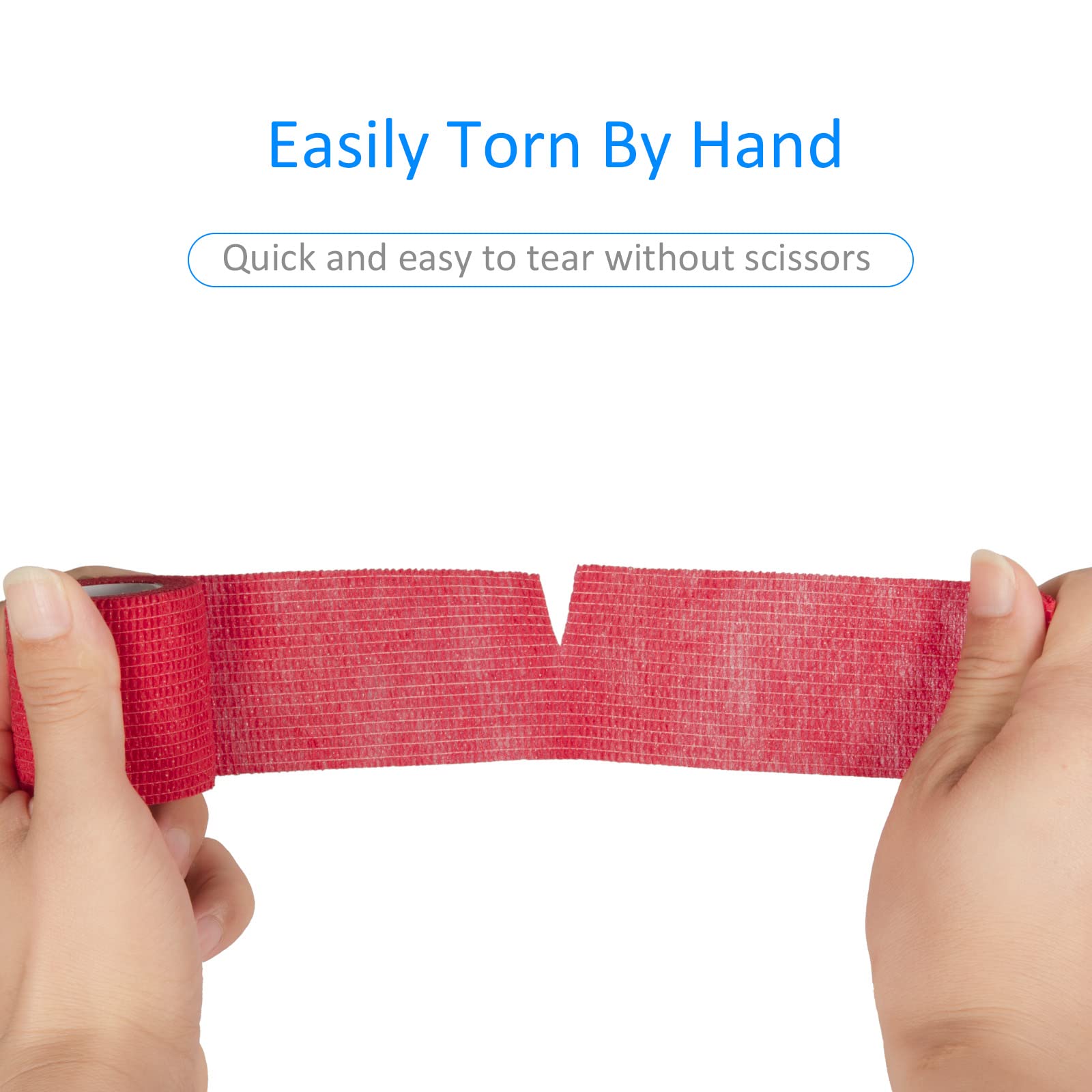 Self Adhesive Bandage Wrap 2 in Elastic Cohesive Bandage Sports Tape Red — Amazon image 4