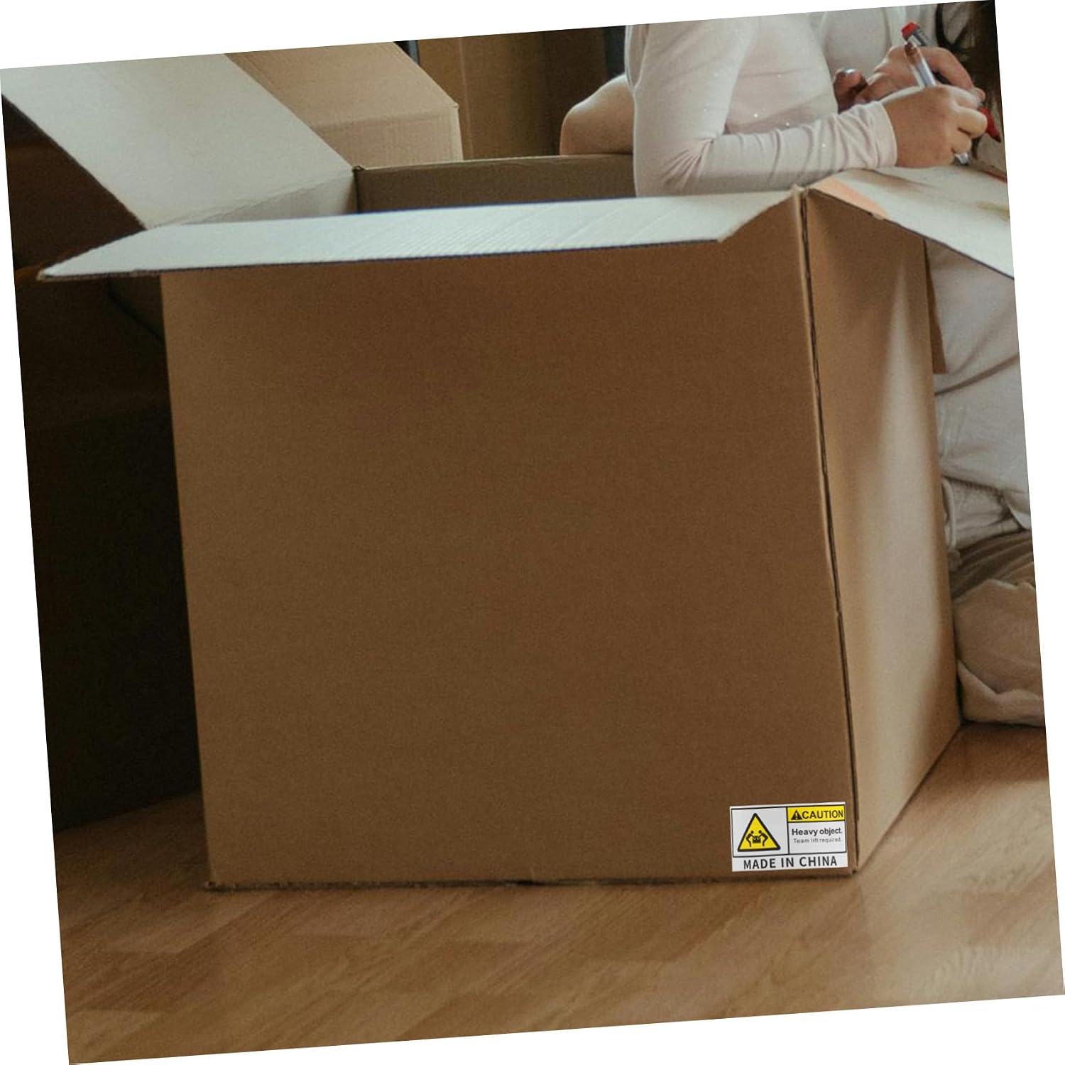 Hemobllo 500 Self-Adhesive Heavy Object Warning Labels with Team Lift Required Caution Stickers 45x90mm for Shipping, Moving, and Safe Handling