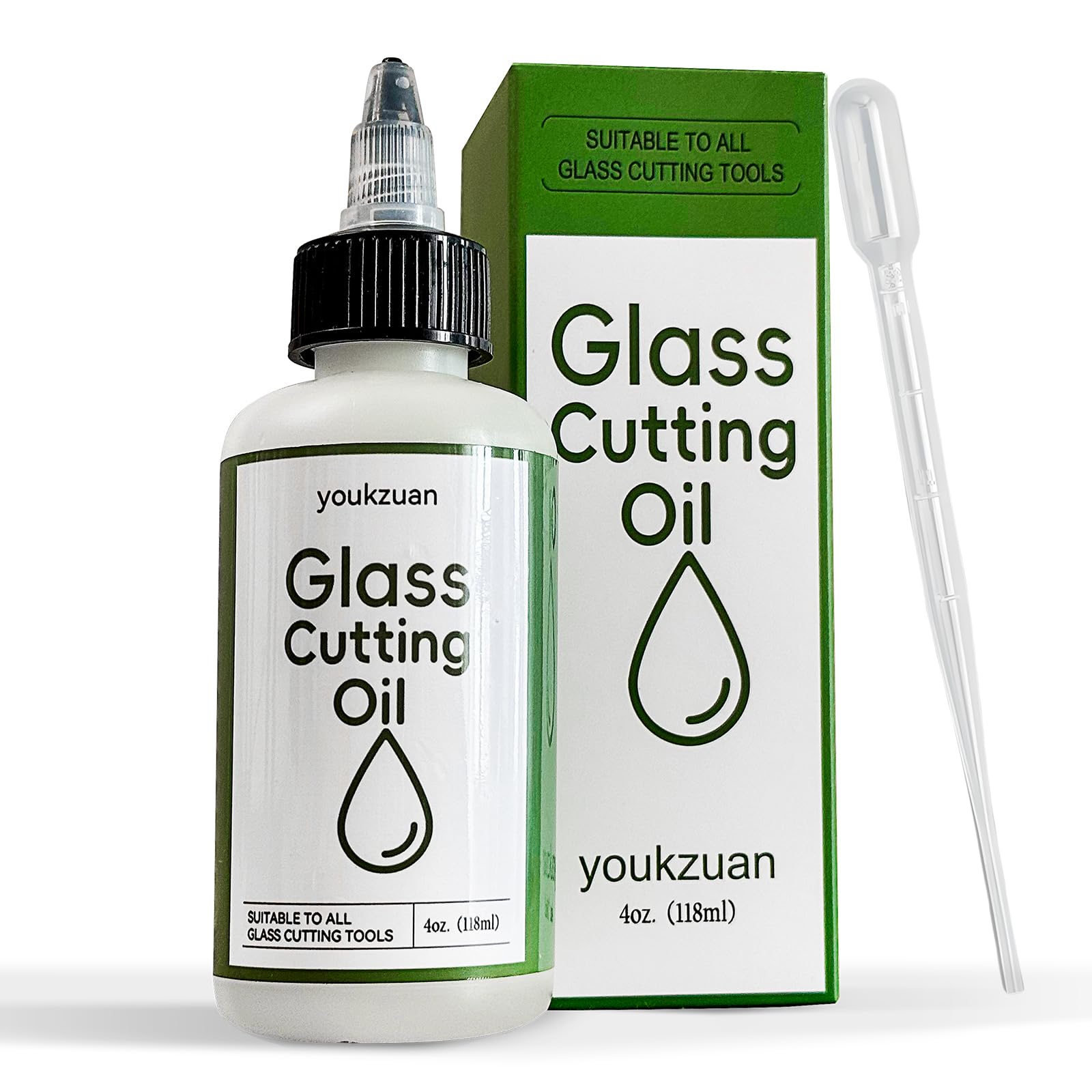 youkzuan Glass Cutting Oil, 4 oz Suitable to All Glass Cutting Tools, Glass Cutter Oil for Stained Glass, Glass Bottles, Tile Cutter, Mosaic, and