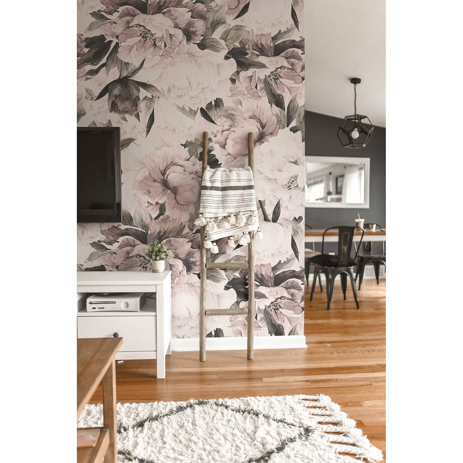 Papier peint pivoines lumineuses Muralo revêtement mural en latex pour chambre et salon 104x70
