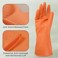 Vista 4 de Cleanbear Reusable Dish Washing Rubber Glove Set of 3, Household Cleaning Gloves for Washing