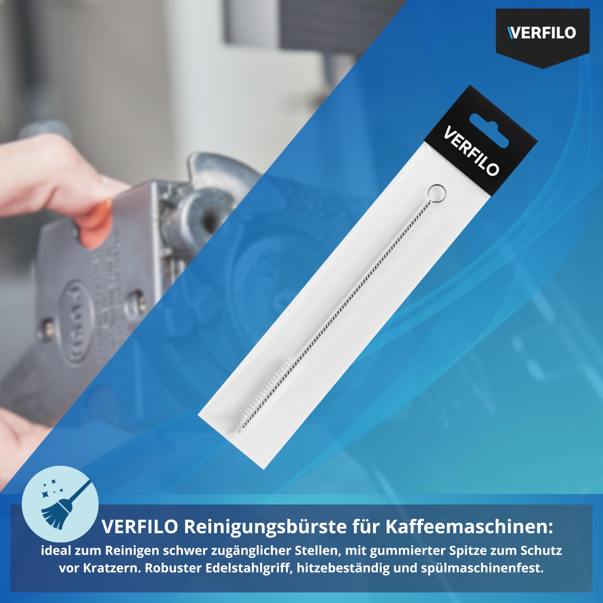 Pflegeset für Kaffeemaschinen kompatibel mit Philips AquaClean: Wasserfilter CA6903/22 (2 Stück), Entkalker CA6700, Reinigungstabletten CA6704/10, Schmierfett HD5061, Reinigungsbürste VERFILO