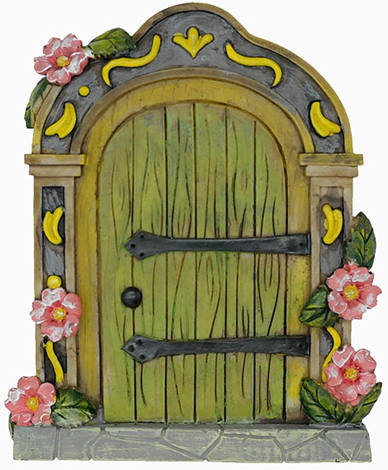 MUAMAX Fairy Garden Door Accessories Fairy Doors Wall Outdoor Mystical Miniature Garden Door for Tree Trunk (Green)