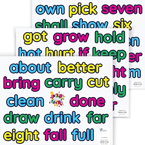 StikArt 41 calcomanías de pared Dolch Sight Words (lista de tercer grado)