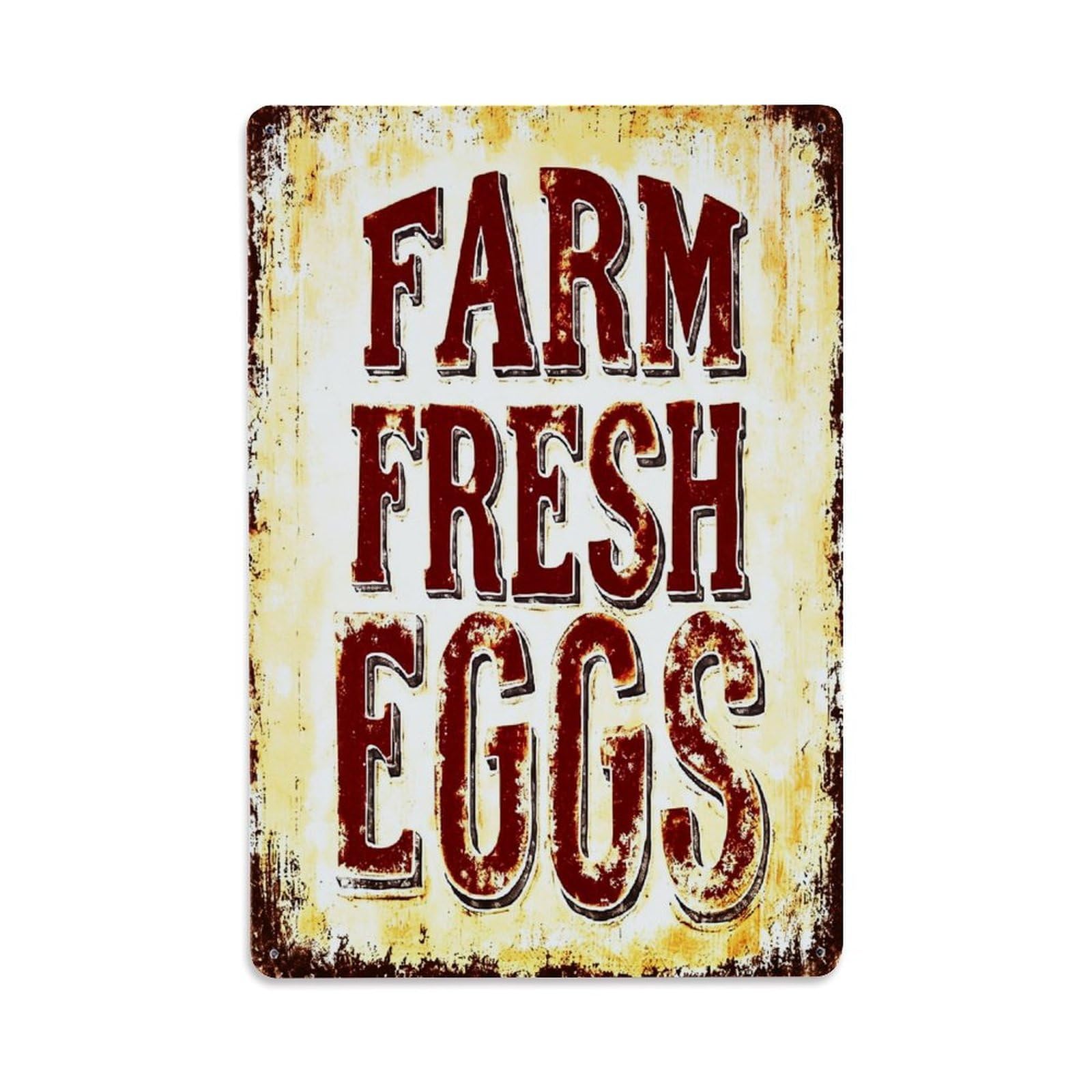 Nestemfo Vintage Farm Fresh Eggs Sign Tin Sign Metal Sign, Living Room,Bar, Home, Bedroom Wall Decor,Retro Metal Poster 8X12 Inches