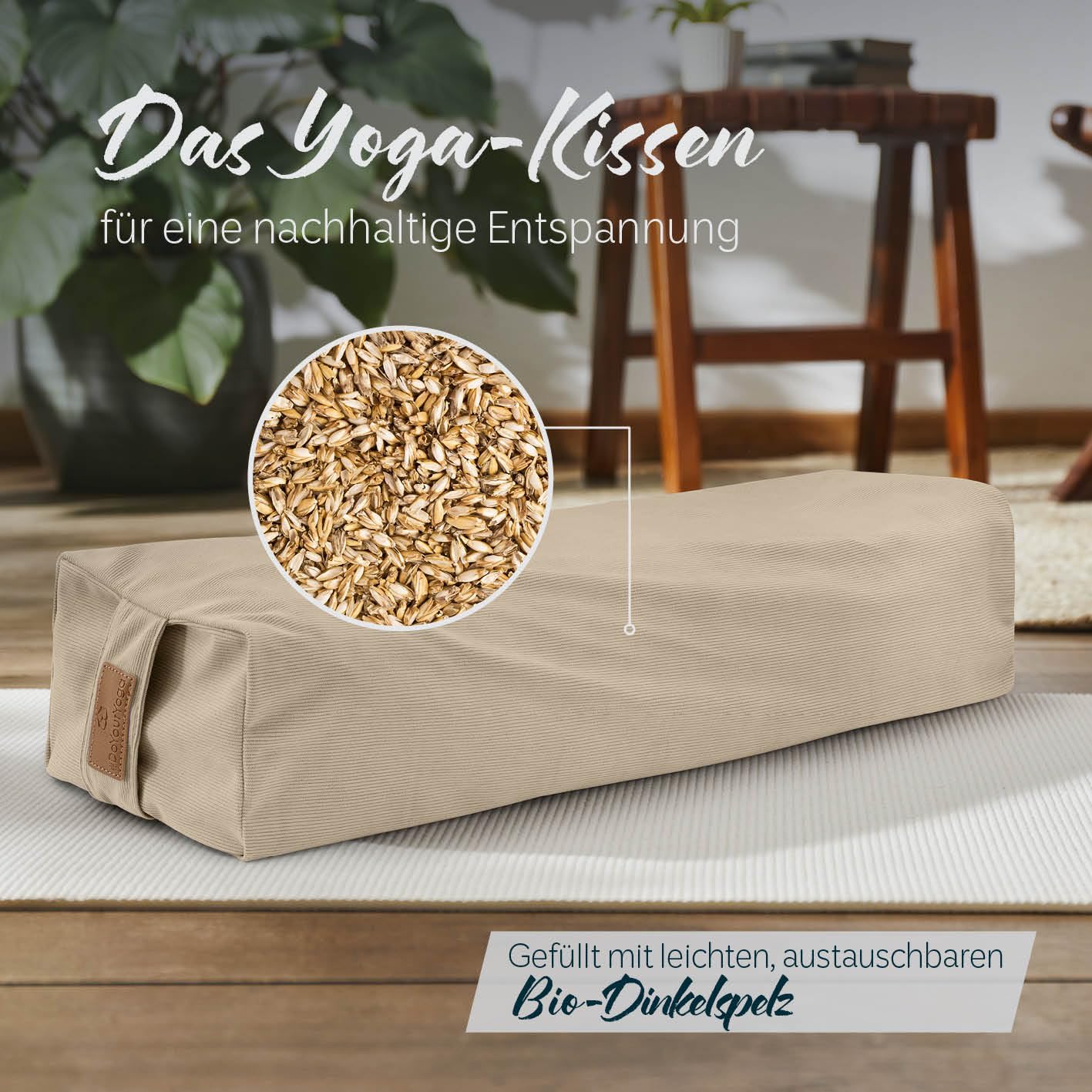 #DoYourYoga Yoga Bolster de pana Paravati con espelta orgánica (KBA)