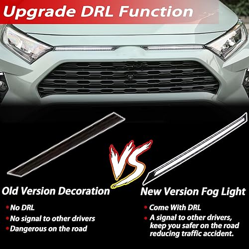 Miniatura 3 de BINGIGOO - 2 luces de parrilla LED con barra frontal secuencial y secuencial, luces LED de circulación diurna compatibles con Toyota RAV4 2019-2023,