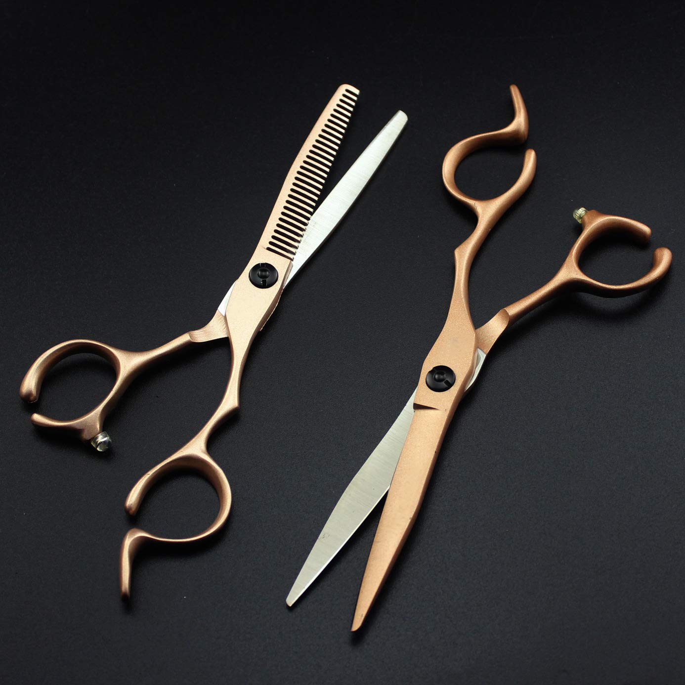 Ciseaux De Coupe De Cheveux Set, Barbiers Professionnel Ciseaux Haircut Kit Avec Des Ciseaux De Coupe, Ciseaux À Effiler, Coiffure En Or Rose Ciseaux Set Barber Accueil