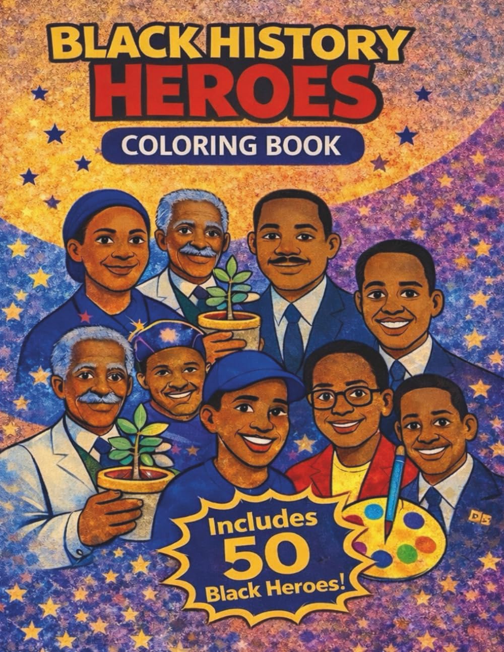 Black History Heroes Coloring Book: 50 Inspiring Black Leaders, Artists, Scientists, and Athletes