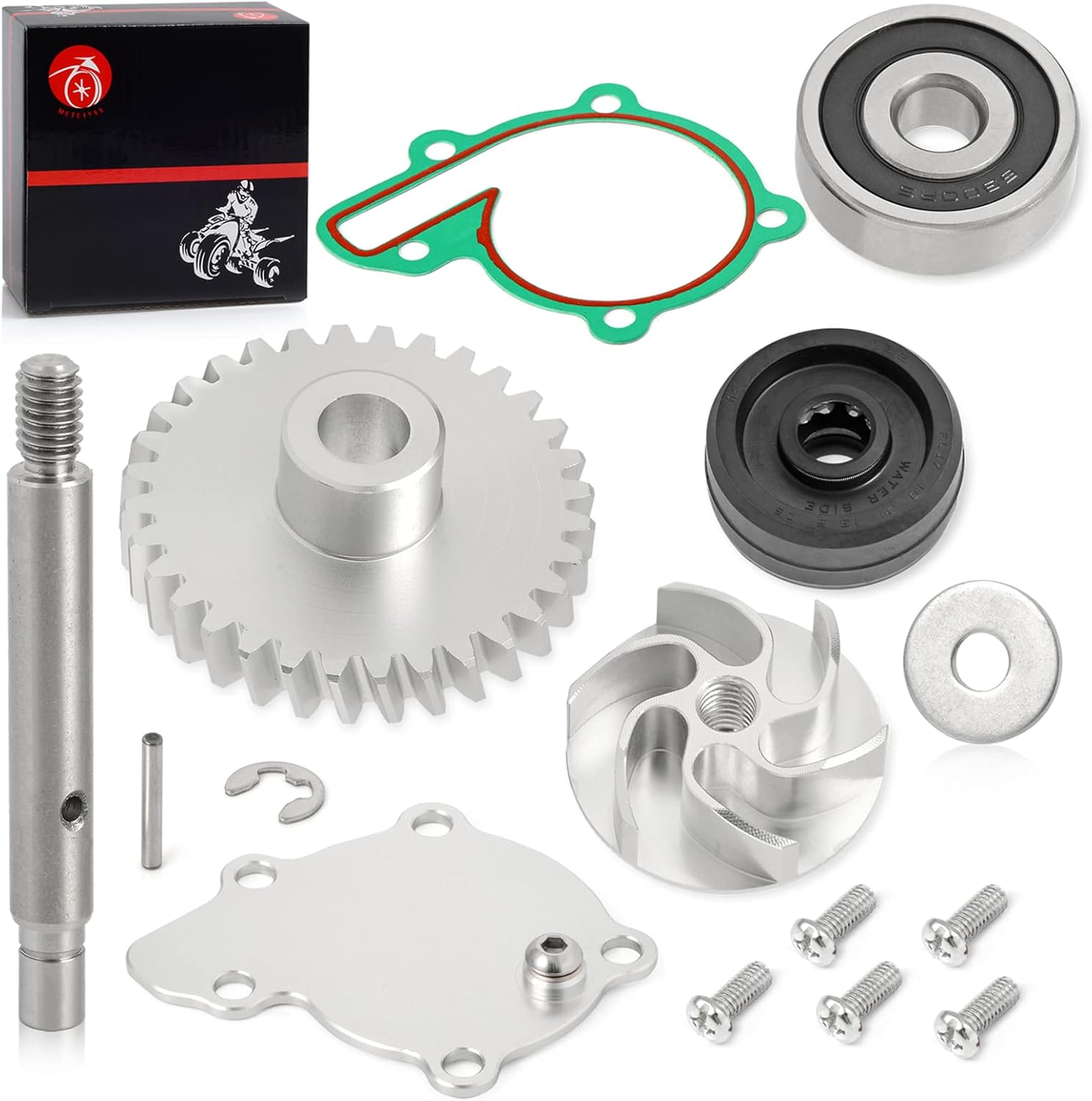 Water Pump Seal Billet Aluminum Gear Impeller Cover and Bearing Kit 1987-2006 For YAMAHA Banshee 350