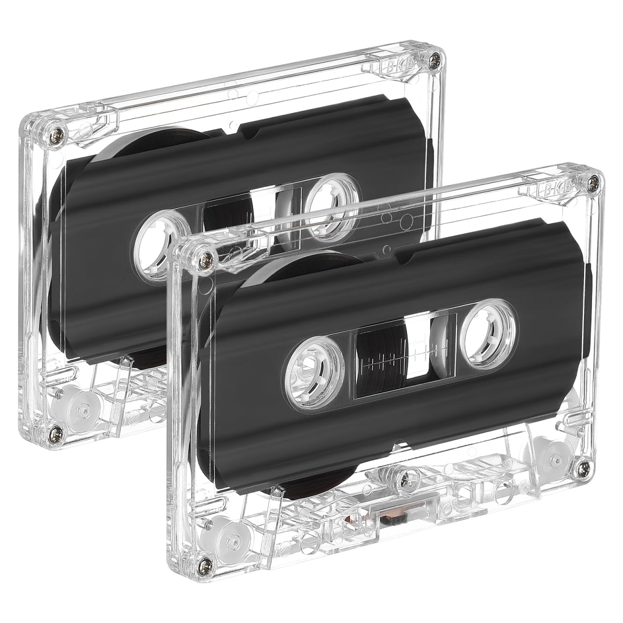 Gadpiparty Casetes de audio vacíos, 2 unidades, 30 minutos, transparentes, estándar, para grabación de voz y música, cintas de audio retro caseras, con caja para grabaciones creativas