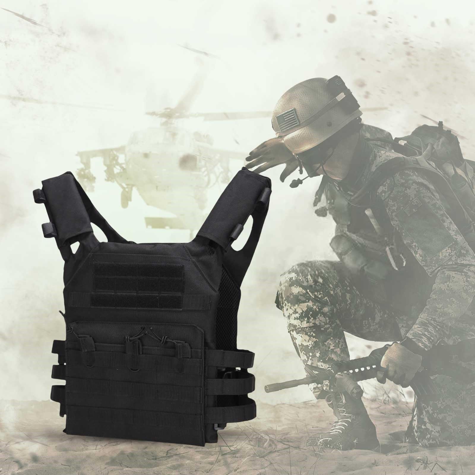 Chaleco táctico ligero de liberación rápida para airsoft paintball tiro camuflaje transpirable
