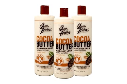 QUEEN HELENE Loción para manos y cuerpo de manteca de cacao 16 oz (paquete de 3)