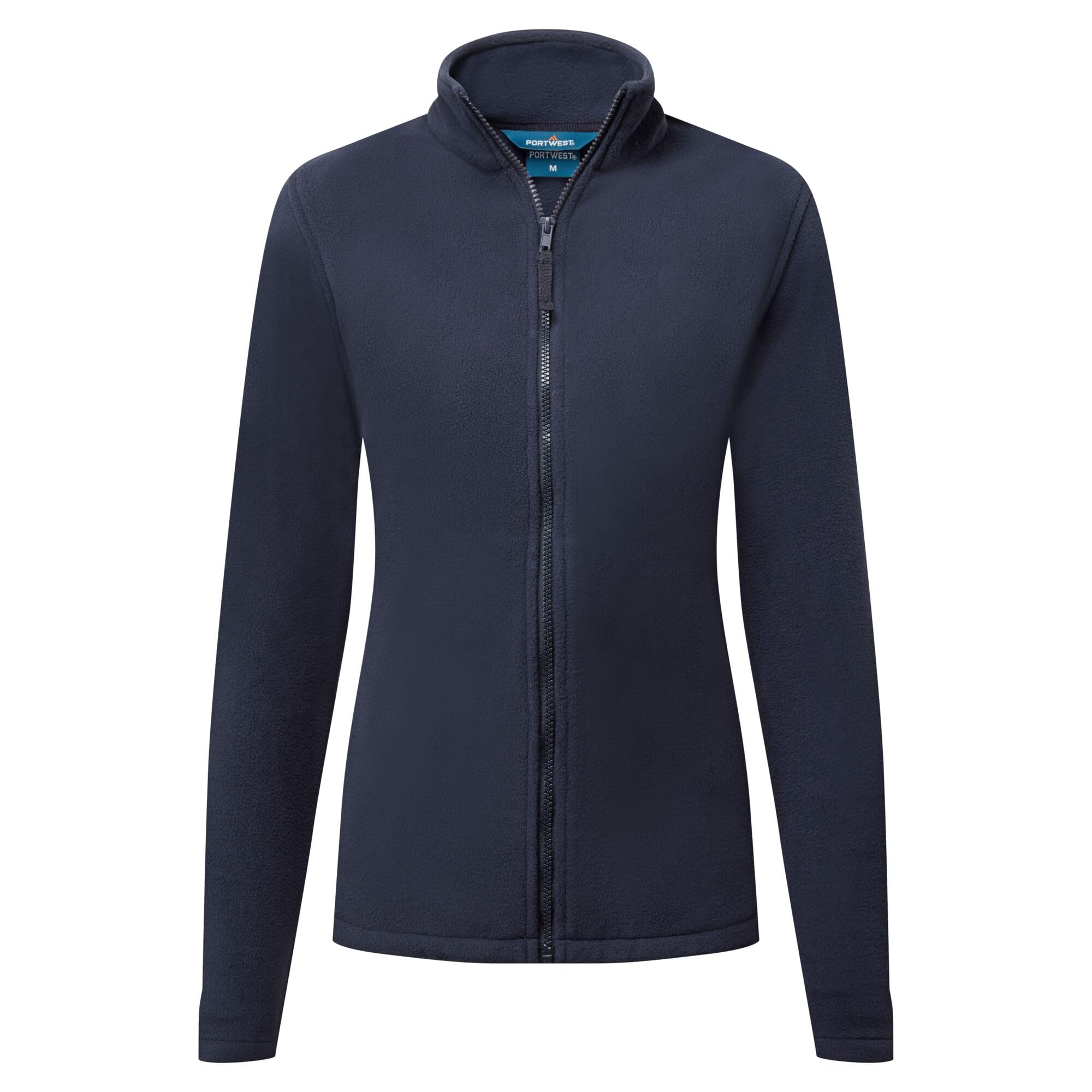 Portwest Women's Navy F408 ’S Eco Fleece Planet Collection Recycled Polyester Anti Pill Fabric Soft Lightweight Polar Fleece ’S Fit Four Pockets Front Zip Opening Sustainable Work Leisure Wear, M,