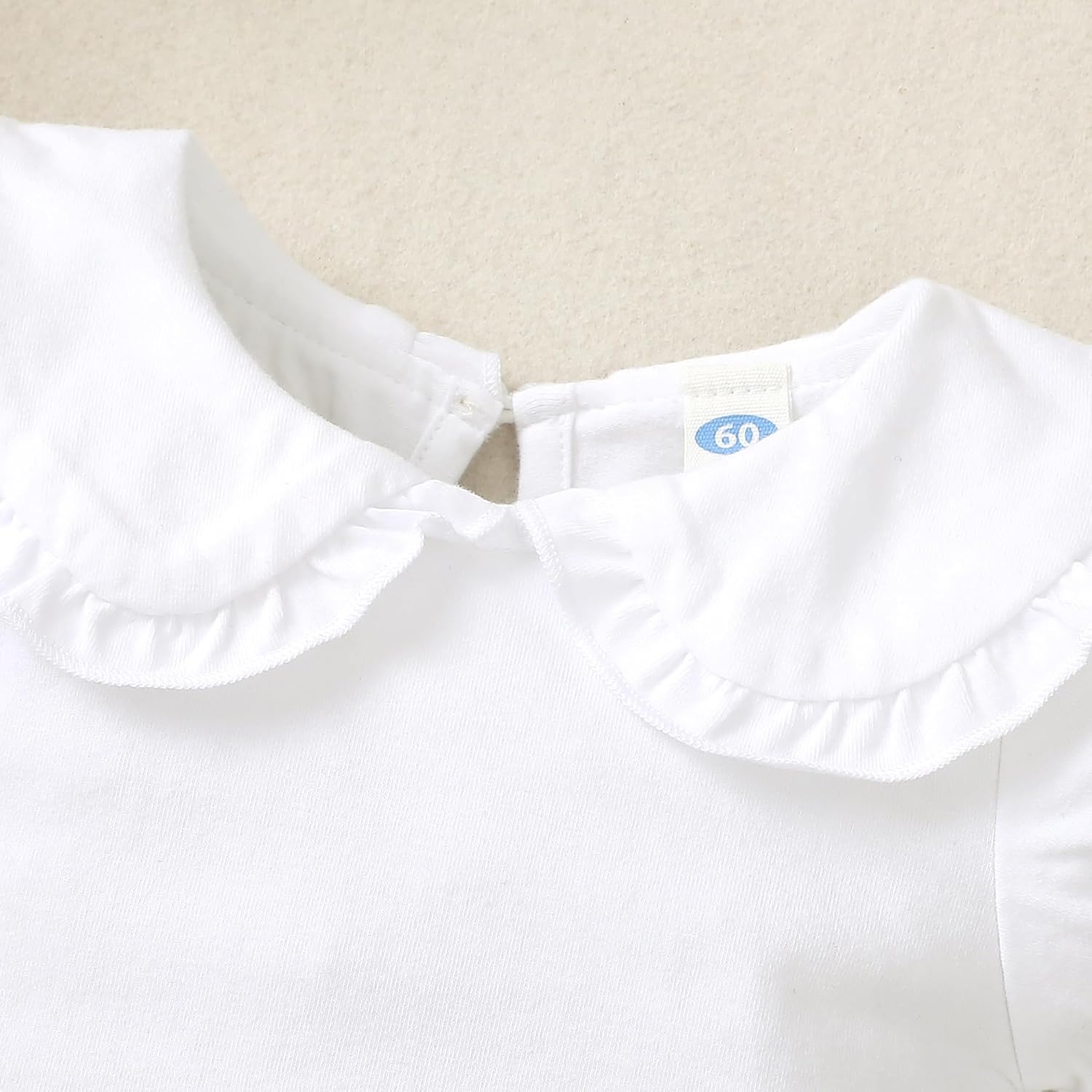 Magic Park 0-24M Infant Girl Puff Sleeve Bodysuit Baby Peter Pan Collar Romper Toddler Ruffle Jumpsuit Casual Tops - Image 3