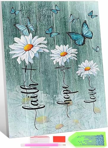 ROOHOME Kits de pintura de diamantes de margarita para principiantes, kits de arte de diamantes para adultos con accesorios y herramientas,